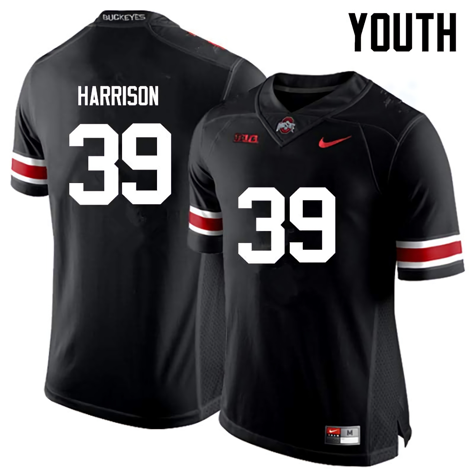 Malik Harrison Ohio State Buckeyes Youth NCAA #39 Nike Black College Stitched Football Jersey QAW6856MX